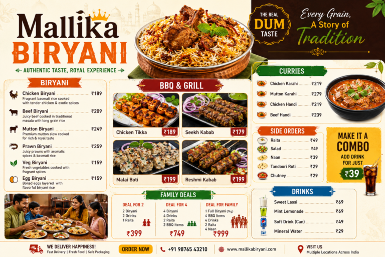 Mallika Biryani Menu Full Restaurant Guide