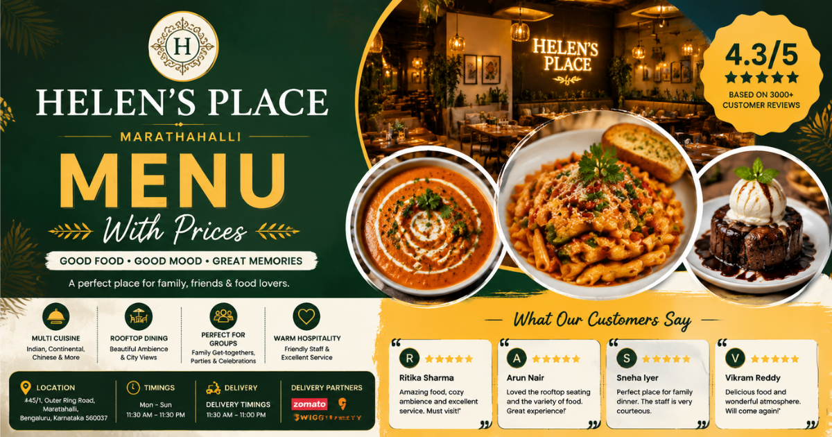 Helen’s Place Marathahalli Menu
