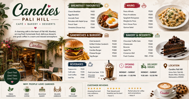 Candies pali hill menu overview