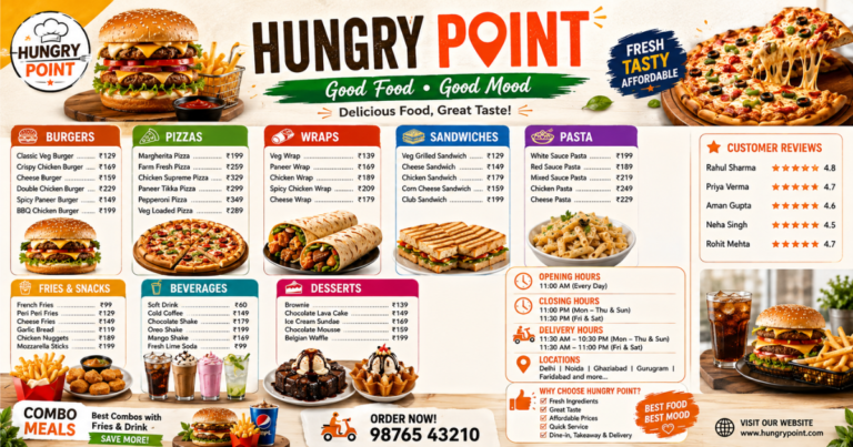 Hungry Point Menu and overview