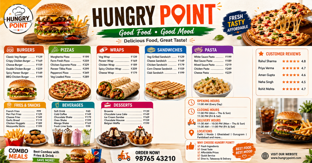 Hungry Point Menu and overview